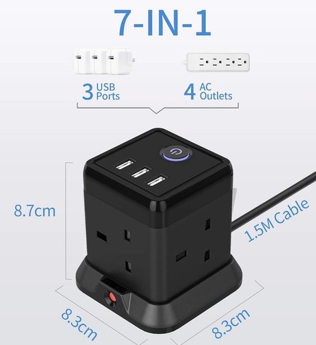 Cube extension lead socket 3 - extension, 4